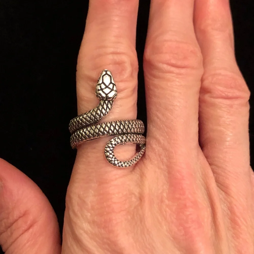 Silver Tone Snake Ring